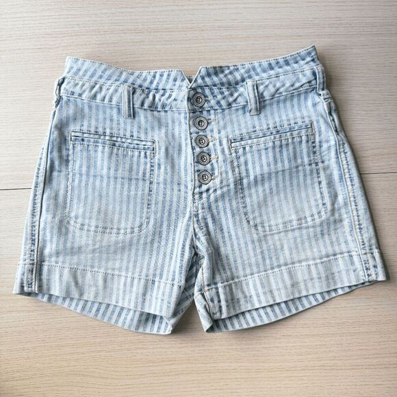 Pilcro the Letterpress x Anthropologie Slim Sailor Shorts Stretch High-Rise 25 - Picture 1 of 10